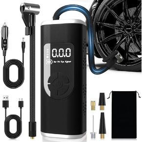 StartPro Tire Inflator Portable Air Compressor, 150PSI Cordless Air Pump, Dual Power Suply, LED Display, Flashlight, Auto Shut-Off, Fast Inflation for Car, Motorcycle, Bike, and Sports Equipment in Saudi Arabia