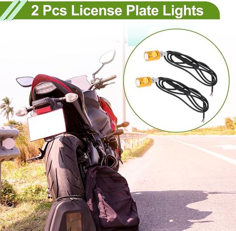 2Pcs License Plate Light 12V LED Tag Lamp for Car Motorcycle Waterproof Yellow License Plate Light in Saudi Arabia
