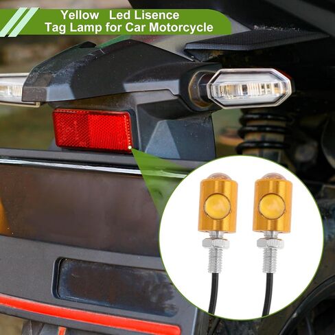 2Pcs License Plate Light 12V LED Tag Lamp for Car Motorcycle Waterproof Yellow License Plate Light in Saudi Arabia