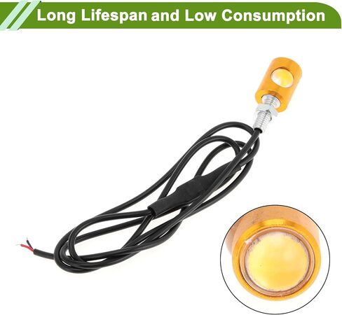 2Pcs License Plate Light 12V LED Tag Lamp for Car Motorcycle Waterproof Yellow License Plate Light in Saudi Arabia