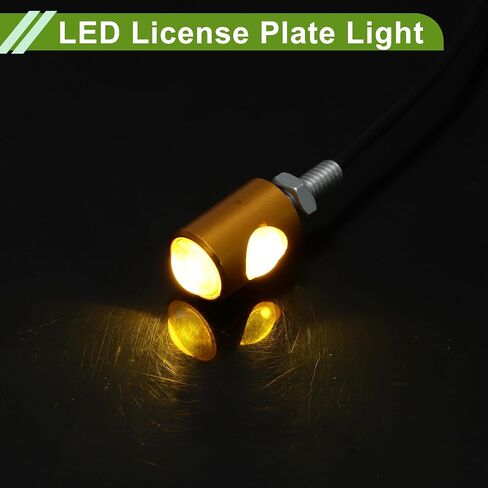 2Pcs License Plate Light 12V LED Tag Lamp for Car Motorcycle Waterproof Yellow License Plate Light in Saudi Arabia