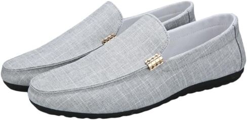 Men's Solid Canvas Loafers, Casual Comfy Slip On Shoes Flat Shoes for Men's Outdoor Footwear in Saudi Arabia