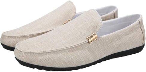 Men's Solid Canvas Loafers, Casual Comfy Slip On Shoes Flat Shoes for Men's Outdoor Footwear in Saudi Arabia