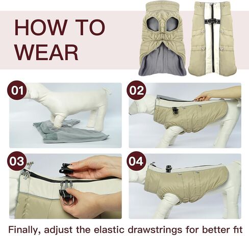 Dog Coat for Large Dogs, Dog Winter Jacket-X Large Warm Zip Up Snowsuit Dog Harness Vest Reflective Water-Resistant Dog Coat Dog Snow Jacket for Large Dogs Beagle, Corgi, Black in Kuwait