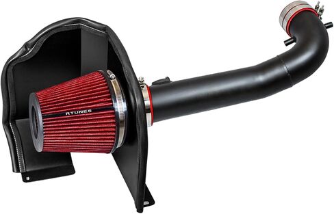 RTUNES RACING BLACK PIPE HEAT SHIELD COLD AIR INTAKE + FILTER Compatible For 14-20 Chevy Chevrolet/GMC/Cadillac V8 5.3L/6.2L in Kuwait