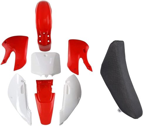 Fairing Kit حاجز بلاستيكي ومقعد طويل لـ KLX110 KX65 KLX 110 KX 65 DRZ110 RM65 110cc 125cc 140cc 150cc Pit Dirt Bike Motorcycle طقم جسم بلاستيكي (بلاستيك أبيض وأسود) in Saudi Arabia