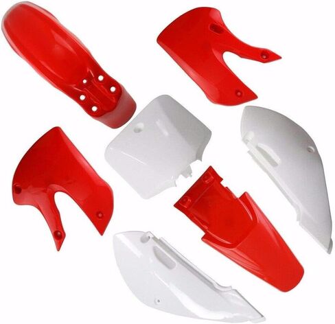 Fairing Kit حاجز بلاستيكي ومقعد طويل لـ KLX110 KX65 KLX 110 KX 65 DRZ110 RM65 110cc 125cc 140cc 150cc Pit Dirt Bike Motorcycle طقم جسم بلاستيكي (بلاستيك أبيض وأسود) in Saudi Arabia