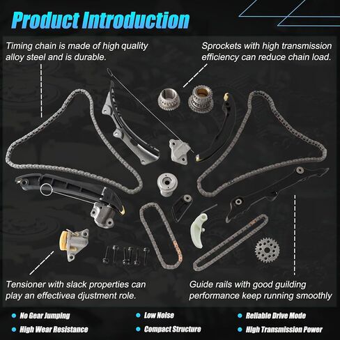 05047886AB Timing Chain Kit Fit 2016-2024 for Chrysler Pacifica Voyager for Dodge Durango for Jeep Gladiator Grand Cherokee Wrangler for Ram Promaster 1500 2500 3500 3.6L V6 VIN 7,G; 05184364AD in Saudi Arabia