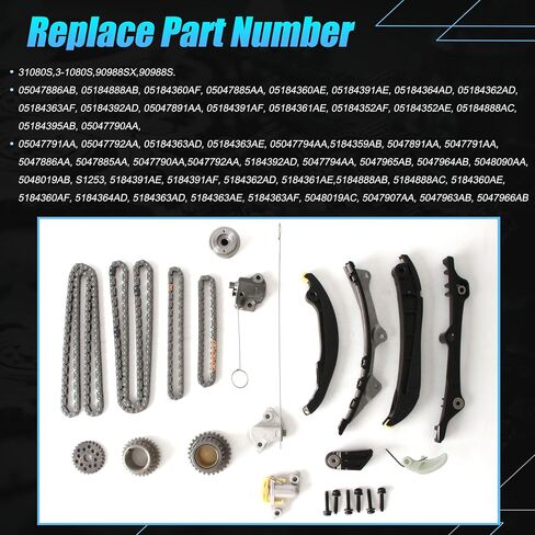 05047886AB Timing Chain Kit Fit 2016-2024 for Chrysler Pacifica Voyager for Dodge Durango for Jeep Gladiator Grand Cherokee Wrangler for Ram Promaster 1500 2500 3500 3.6L V6 VIN 7,G; 05184364AD in Saudi Arabia