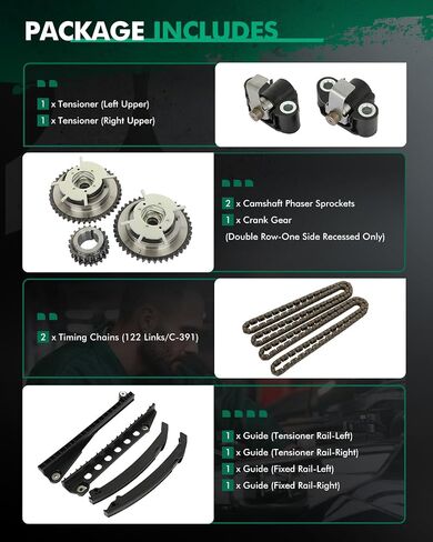 SCITOO Timing Chain Kit suitable for Ford Expedition for F-150 for F-250 Super Duty for F-350 Super Duty for Lincoln Mark LT Navigator 2004-2008 TK6068 G6046VT(x2) 5L3Z-6268-A in Saudi Arabia