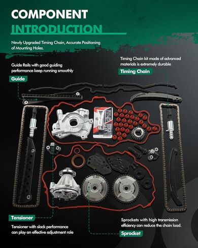 SCITOO Timing Chain Kit suitable for Ford Expedition for F-150 for F-250 Super Duty for F-350 Super Duty for Lincoln Mark LT Navigator 2004-2008 TK6068 G6046VT(x2) 5L3Z-6268-A in Saudi Arabia