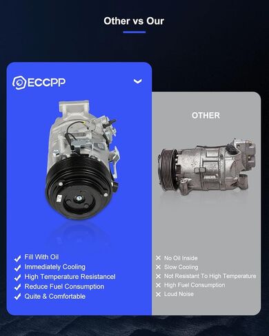 ضاغط مكيف الهواء ECCPP مع قابض 2007-2011 مناسب لسيارة Toyota Camry 3.5L 2005-2012 مناسب لسيارة Toyota Avalon 3.5L تكييف وضاغط للهواء تبريد سريع 7 أخاديد in Kuwait
