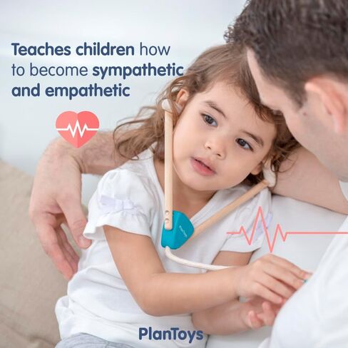 PlanToys Wooden Dentist Role Play Set (3493) | Sustainably Made from Rubberwood and Non-Toxic Paints and Dyes in Kuwait