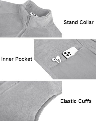 COOFANDY Men's Lightweight Fleece Vest Sleeveless Zip Up Warm Jacket Casual Outerwear Vests With Pockets in Saudi Arabia