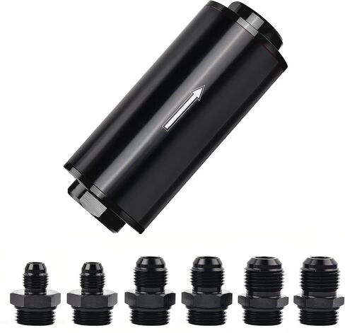 EVIL ENERGY Inline Fuel Filter 100 Micron with 6AN 8AN 10AN Adapter Universal 50MM in Saudi Arabia