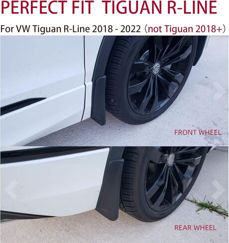 اللوحات الطينية لـ VW Tiguan R-Line 2018 2019 2020 2021 2022 ملحقات الطين سبلاش الحرس الأمامي والخلفي 4-PC Set in Kuwait