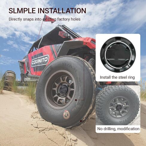 4 قطع أغطية مركزية لعجلة المحور لبولاريس RZR، أجزاء غطاء حافة مركز العجلة متوافقة مع Polaris RZR 1000 XP Turbo/XP 4/Ranger 2017-2021 (استبدال #1522872-655) in Kuwait