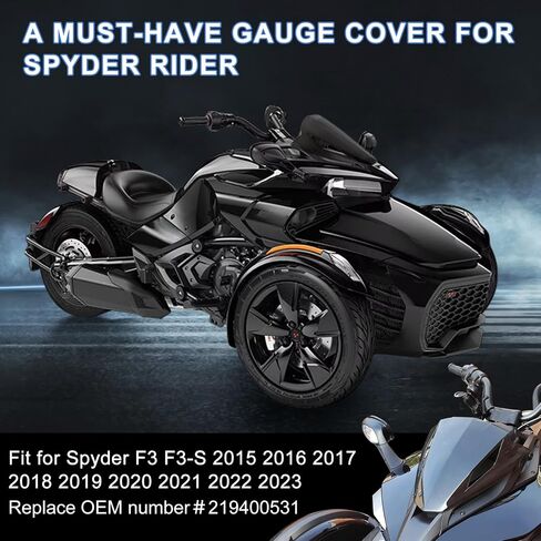 PSLER Spyder F3 Gauge Spoiler Cover Tinted Gauge Support Gauge Shield Cover Gauge Protector Fit for Spyder F3 F3-S 2015-2023 Accessories Replace #219400531 Smoked in Saudi Arabia