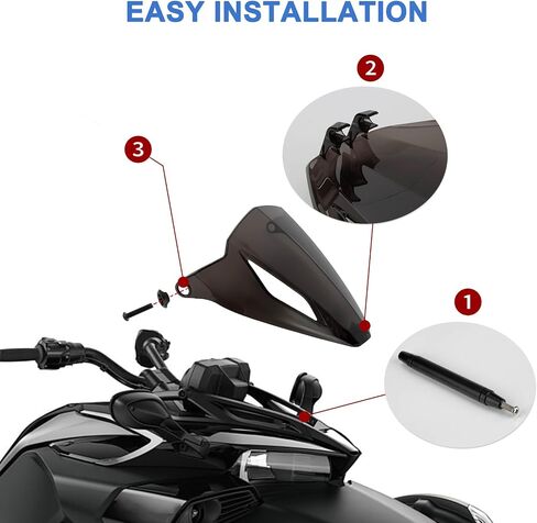 PSLER Spyder F3 Gauge Spoiler Cover Tinted Gauge Support Gauge Shield Cover Gauge Protector Fit for Spyder F3 F3-S 2015-2023 Accessories Replace #219400531 Smoked in Saudi Arabia