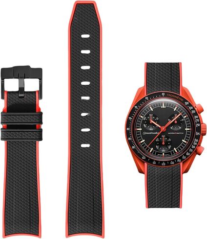 Bands for Moonswatch Watch Quick Release Silicone Rubber Curved End No Gap Watch Band for Omega X Swatch Moonswatch Speedmaster Watch 20mm Straps Bracelet Replacement Strap for Men Women in Saudi Arabia