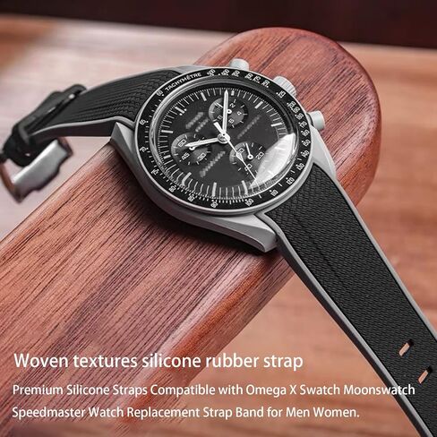 Bands for Moonswatch Watch Quick Release Silicone Rubber Curved End No Gap Watch Band for Omega X Swatch Moonswatch Speedmaster Watch 20mm Straps Bracelet Replacement Strap for Men Women in Saudi Arabia