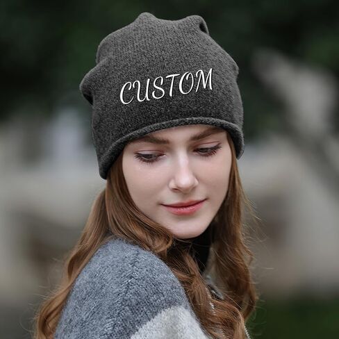 Custom Beanie for Men - Bulk Personalized Beanies Unisex Add Your Text Photo Custom Winter Hat Custom Logo Beanies in Saudi Arabia