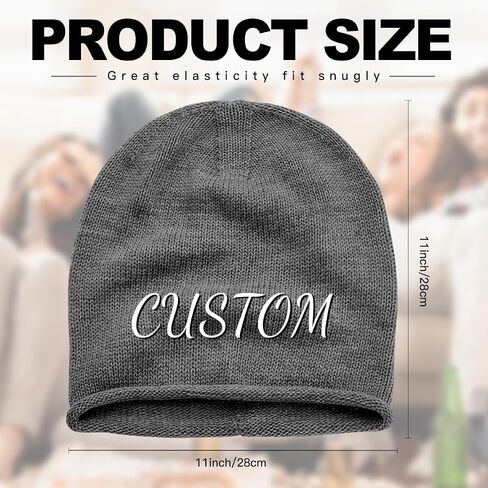 Custom Beanie for Men - Bulk Personalized Beanies Unisex Add Your Text Photo Custom Winter Hat Custom Logo Beanies in Saudi Arabia