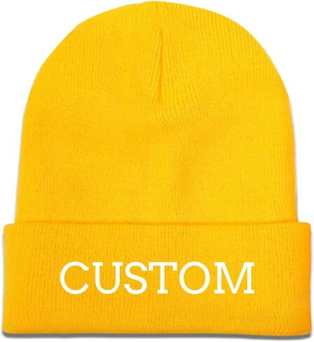 Custom Beanie for Men - Bulk Personalized Beanies Unisex Add Your Text Photo Custom Winter Hat Custom Logo Beanies in Saudi Arabia