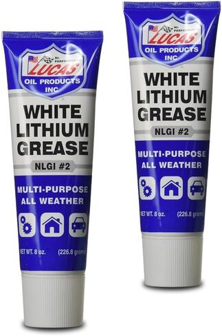 White Lithium Grease 2-Pack – (2 x 8 oz Squeeze Tubes / 16 oz Total / 1 lb) Heavy-Duty Waterproof Grease for Automotive, Marine, Trailer & Home Use in Saudi Arabia