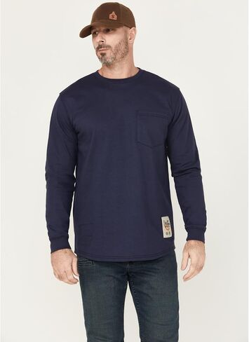 Cody James Men's Fr Eagle Long Sleeve Graphic Work T-Shirt Navy in Saudi Arabia