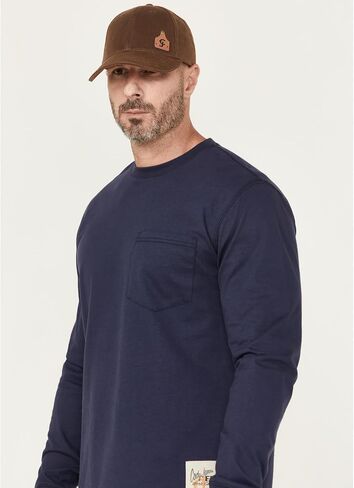 Cody James Men's Fr Eagle Long Sleeve Graphic Work T-Shirt Navy in Saudi Arabia
