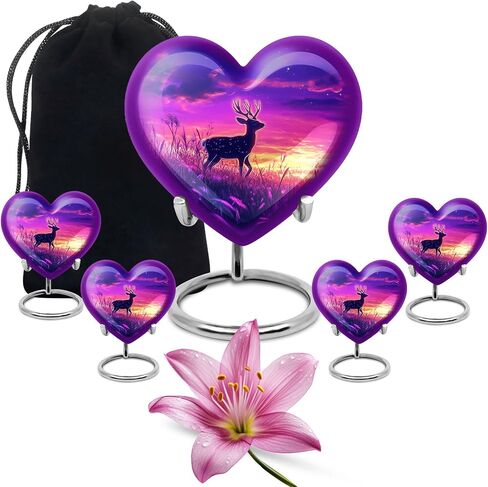 Deer Urns for Human Ashes Adult Mom - Mini Keepsake Urns for Son - Small Funeral Ashes Holder - Human Cremation Urn - Tiny Memorial Keepsake - Straight Drop Burial Urn for Women 3 Inch in Saudi Arabia