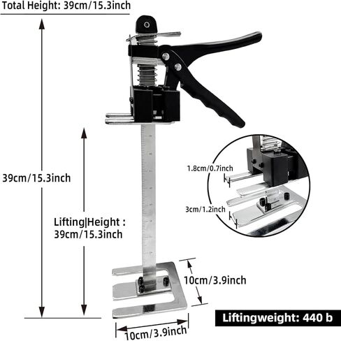 Greywolf مجهود ذراع جاك 2 حزمة، 15.5 بوصة أداة جاك يدوية، رفع الأثاث متعدد الوظائف، تحمل 440 رطل رفع 6.7 بوصة، للخزانة وبلاط الحائط أداة ضبط الارتفاع المحمولة in Kuwait