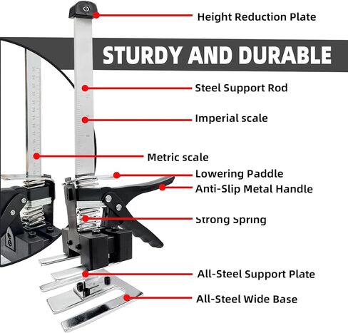 Greywolf مجهود ذراع جاك 2 حزمة، 15.5 بوصة أداة جاك يدوية، رفع الأثاث متعدد الوظائف، تحمل 440 رطل رفع 6.7 بوصة، للخزانة وبلاط الحائط أداة ضبط الارتفاع المحمولة in Kuwait