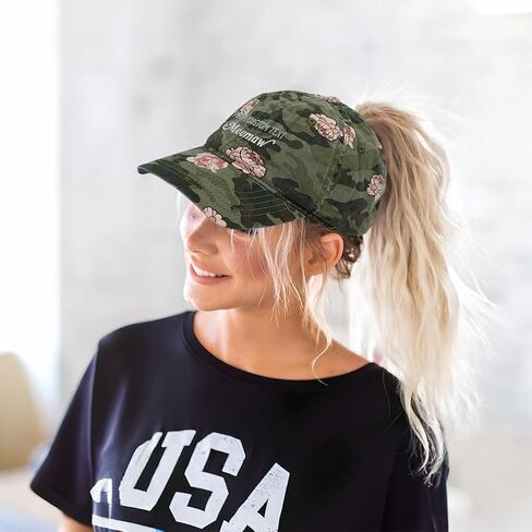 Custom Ponytail Cap Camo Hat Meemaw Grandma Grandmother F Sun Hat with Ponytail Hole Bci Cotton in Saudi Arabia