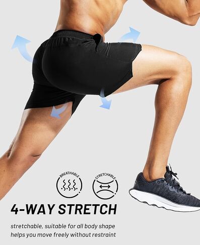 Men's 5 Inch Active Shorts Dry Fit Running Shorts for Men Gym Workout Athletic Shorts with Pockets, Lightweight in Saudi Arabia