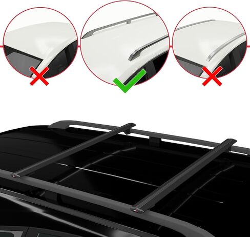 متوافق مع Ford Edge 2007-2014 الطراز الأساسي لسقف السيارة بقضيب متقاطع من الألومنيوم الأسود 2 بار in Kuwait