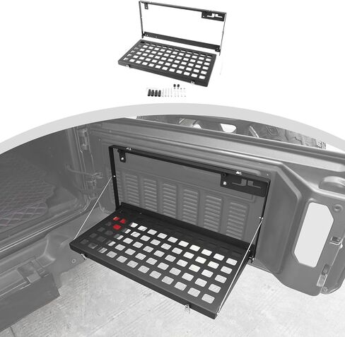 CheroCar for Jeep JL Tailgate Table Rear Foldable Cargo Shelf Aluminum Alloy Storage Rack for 2018-2025 Jeep Wrangler JL in Saudi Arabia
