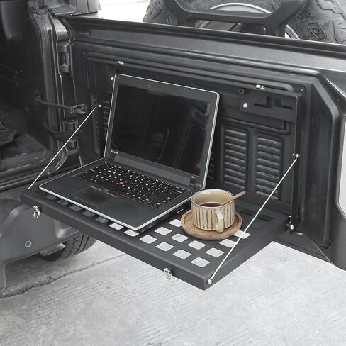 CheroCar لـ Jeep JL طاولة الباب الخلفي رف البضائع الخلفي القابل للطي رف تخزين سبائك الألومنيوم لـ 2018-2025 Jeep Wrangler JL in Kuwait