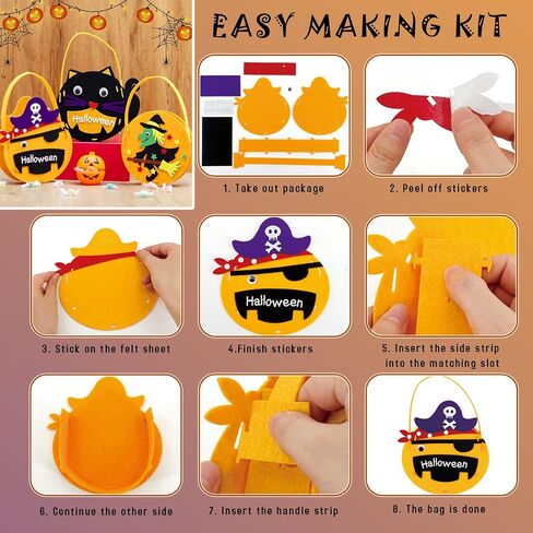 OZENT 8 Set Sewing Handbag Kit, Sew Your Own Purses and Handbags, Felt Sewing Kit with Stickers DIY Sewing Felt Craft for Girls in Saudi Arabia