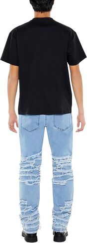 Forever 21 Men's Destroyed Slim-fit Mid-Rise Jeans in Saudi Arabia