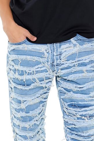 Forever 21 Men's Destroyed Slim-fit Mid-Rise Jeans in Saudi Arabia