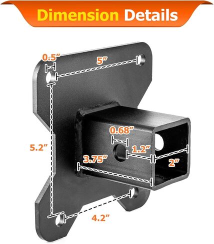 WeiSen UTV 2" Rear Receiver Hitch Compatible with Polaris RZR XP 1000 2014-2025 in Saudi Arabia