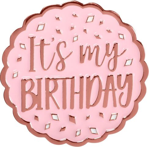 amscan It's My Birthday Metal Pin | Rose Gold | 1 Pc, 3" x 2.25" in Saudi Arabia