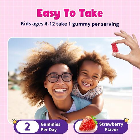 Magnesium Gummies for Kids - Magnesium Glycinate Gummies with Vitamin D3, B6, Potassium & Ashwagandha, Magnesium for Kids & Adults Relaxation, Sleep, Brain & Bone Health -Vegan Strawberry 60ct in Saudi Arabia