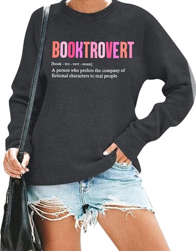 BENGELY Book Sweatshirt Women Funny Book Lover Graphic Shirt Reading Bookworm Pullover Hoodie Floral Casual Long Sleeve Tops in Saudi Arabia