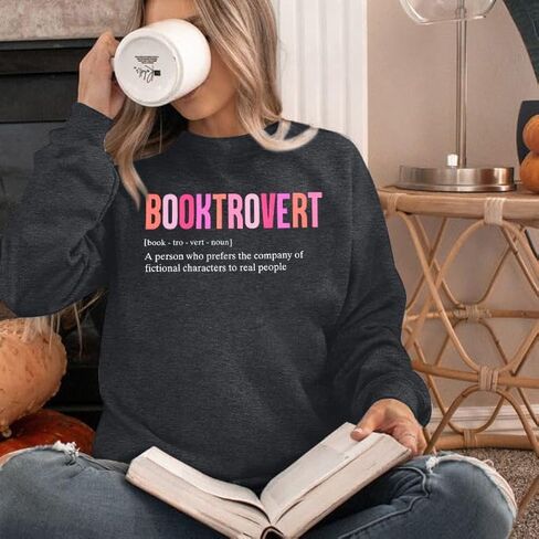 BENGELY Book Sweatshirt Women Funny Book Lover Graphic Shirt Reading Bookworm Pullover Hoodie Floral Casual Long Sleeve Tops in Saudi Arabia