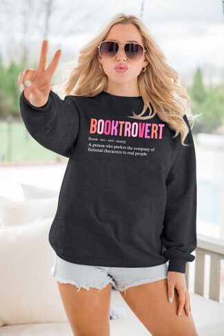 BENGELY Book Sweatshirt Women Funny Book Lover Graphic Shirt Reading Bookworm Pullover Hoodie Floral Casual Long Sleeve Tops in Saudi Arabia