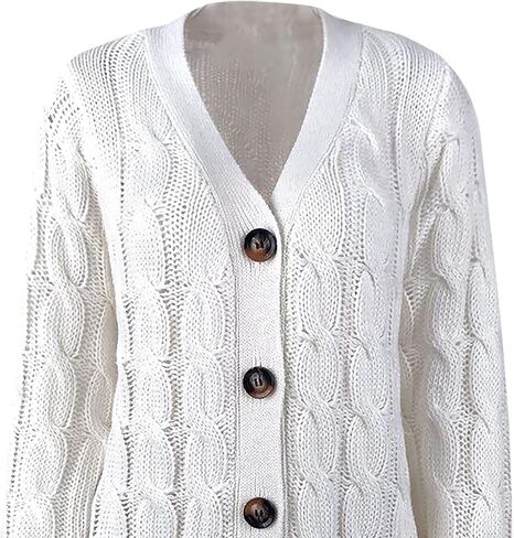 Cardigan for Women Casual Fall Button Down Open Front Cable Knit Cardigans Sweaters Long Sleeve Winter Outerwear in Saudi Arabia