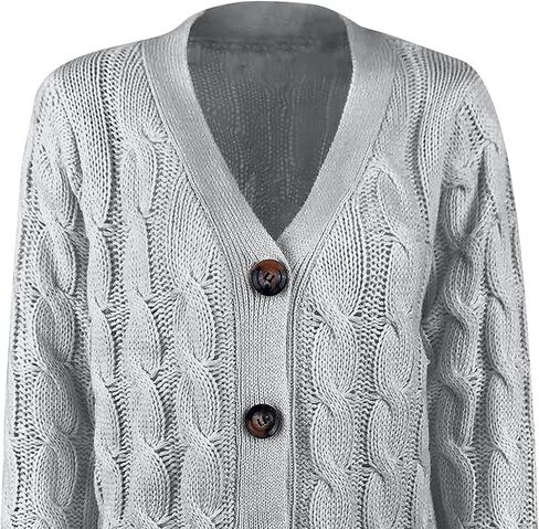 Cardigan for Women Casual Fall Button Down Open Front Cable Knit Cardigans Sweaters Long Sleeve Winter Outerwear in Saudi Arabia